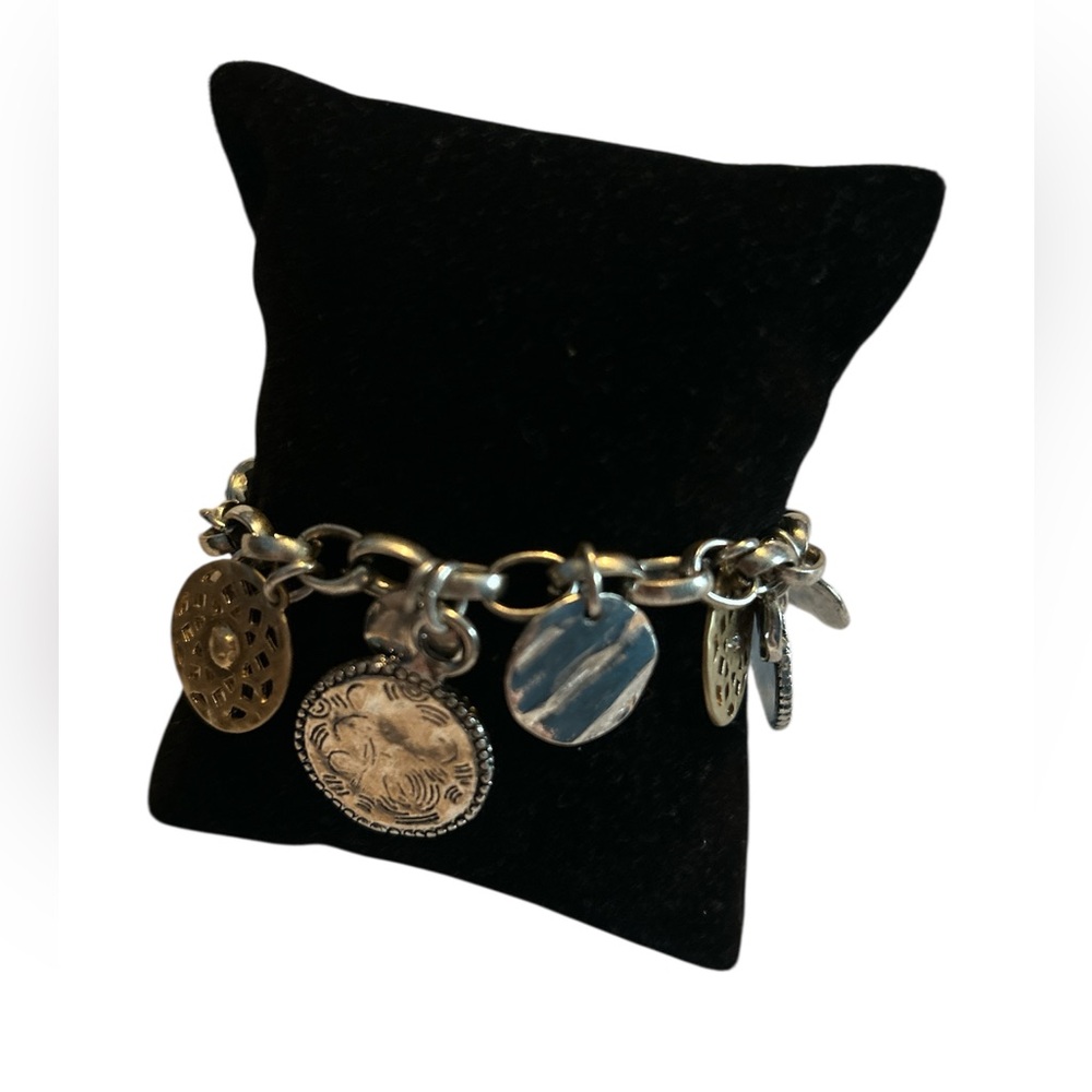 Chico's Gold and Silver Tones Filigree Charm Bracelet